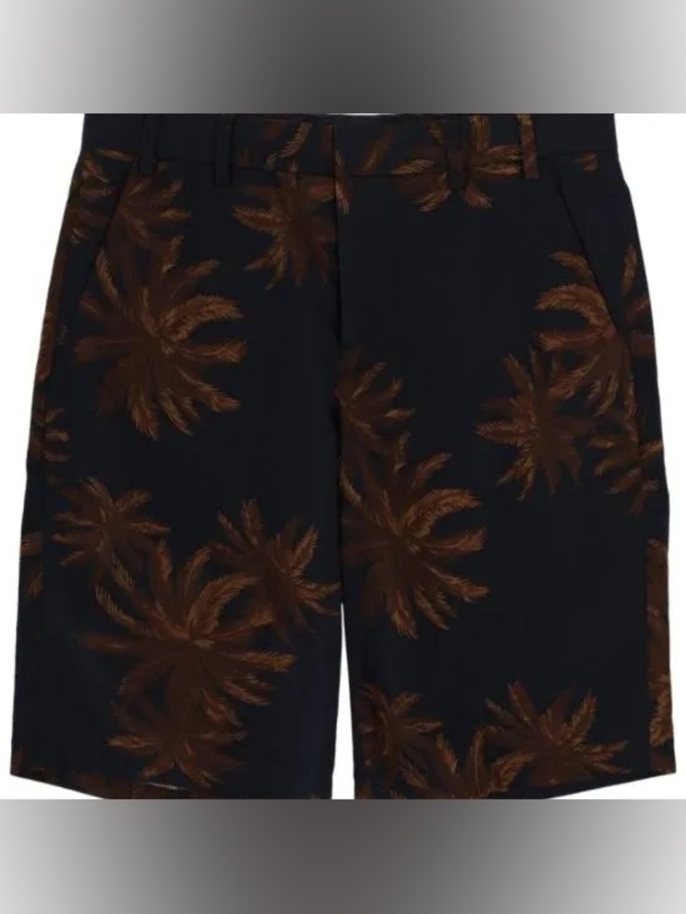 Vince Palm Print Cotton Bermuda Shorts NEW